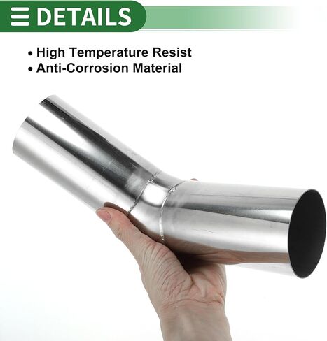 Motoforti 45 Degree 70mm/2.75" OD Mandrel Exhaust Pipe DIY Custom Car Modified Exhaust Pipe Tubing Piping 150mm/5.91" Length 304 Stainless Steel Silver Tone in Saudi Arabia