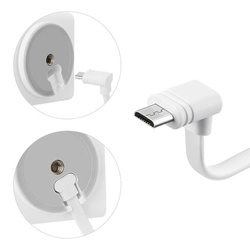 كابل تمديد USB بطول 30 قدم مع محول طاقة لكاميرا WYZE Cam Pan V3 الخارجية، سلك شحن Micro USB 90 درجة، أبيض in Saudi Arabia