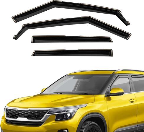 Extra Durable Window Deflectors in-Channel Window Visors Rain Guards Fit for Kia Seltos 2021-2026, Sun Visors, Wind Vent for Shades, Exterior Car Accessories - 4pcs. AG0216 in Saudi Arabia