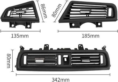 Rear Console Air Vent Outlet Cover, Interior Air Conditioning Grille AC Vent Panel Trim Accessories Replacement For BMW 5 Series F10 F11 F18 520i 523i 525i 528i 535i (Rear with Holes) in Saudi Arabia