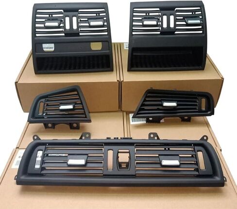 Rear Console Air Vent Outlet Cover, Interior Air Conditioning Grille AC Vent Panel Trim Accessories Replacement For BMW 5 Series F10 F11 F18 520i 523i 525i 528i 535i (Rear with Holes) in Saudi Arabia