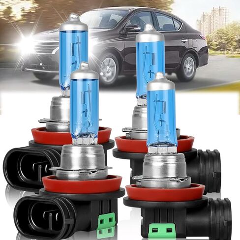 Fit For Nissan Altima 2007-2018 Halogen Headlight Bulbs, H11/H9+H11 High Low Beam,High Performance High Beam Low Beam Halogen Replacement Bulb,Ultra Blue, Pack of 4 in Saudi Arabia