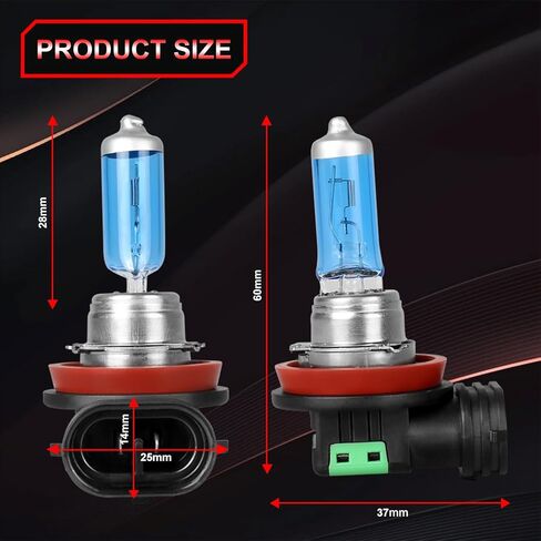 Fit For Nissan Altima 2007-2018 Halogen Headlight Bulbs, H11/H9+H11 High Low Beam,High Performance High Beam Low Beam Halogen Replacement Bulb,Ultra Blue, Pack of 4 in Saudi Arabia