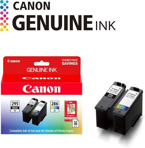 Canon PG-295XL/CL-286XL Combo Pack of Ink & Photo Paper, Compatible with TR7120, TS6520, TS4320 in Saudi Arabia