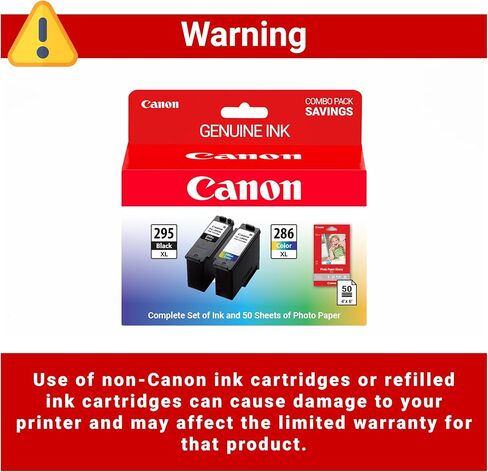 Canon PG-295XL/CL-286XL Combo Pack of Ink & Photo Paper, Compatible with TR7120, TS6520, TS4320 in Saudi Arabia