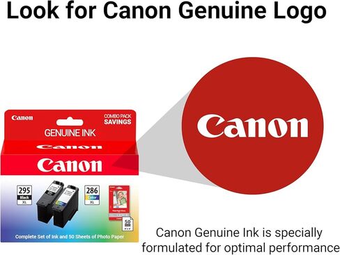 Canon PG-295XL/CL-286XL Combo Pack of Ink & Photo Paper, Compatible with TR7120, TS6520, TS4320 in Saudi Arabia