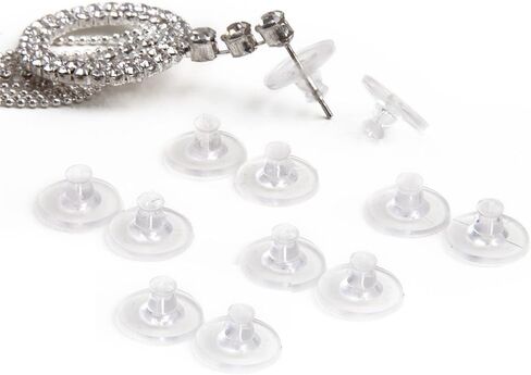 E'arrs Plastic Earring Backs | Clear Support Discs | Clear Diskies 2 | 6 Pairs in Saudi Arabia