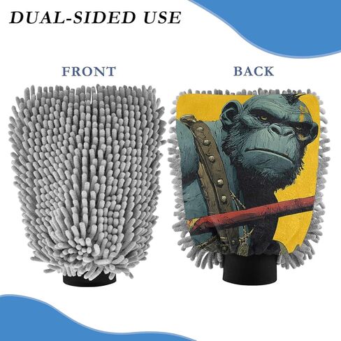 AIXIWAWA Gorilla Tribal Print Car Wash Mitt Washing Glove Scratch Free Water Absorbent 2 Pack Large in Saudi Arabia