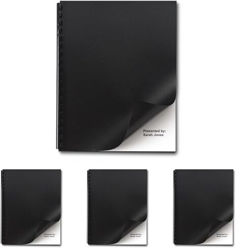 GBC Solids Standard Presentation Covers, Non-Window, Square Corners, Black, 50 Pieces Per Box (2514493) in Saudi Arabia