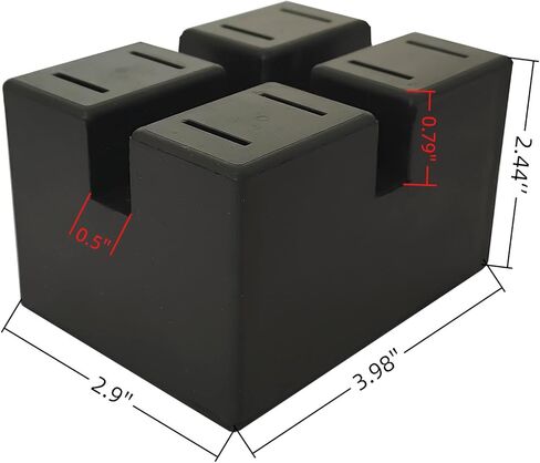 4 Pack Pinch Weld Jack Pads, Solid Rubber Auto Lift Block Spacer Pads, Heavy Duty Slotted Frame Rail Protectors for Car Lifts and Jacks, Universal Rubber Lift Blocks, 4" × 3" × 2.4",3000 lbs Capacity in Saudi Arabia