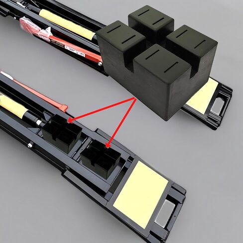 4 Pack Pinch Weld Jack Pads, Solid Rubber Auto Lift Block Spacer Pads, Heavy Duty Slotted Frame Rail Protectors for Car Lifts and Jacks, Universal Rubber Lift Blocks, 4" × 3" × 2.4",3000 lbs Capacity in Saudi Arabia