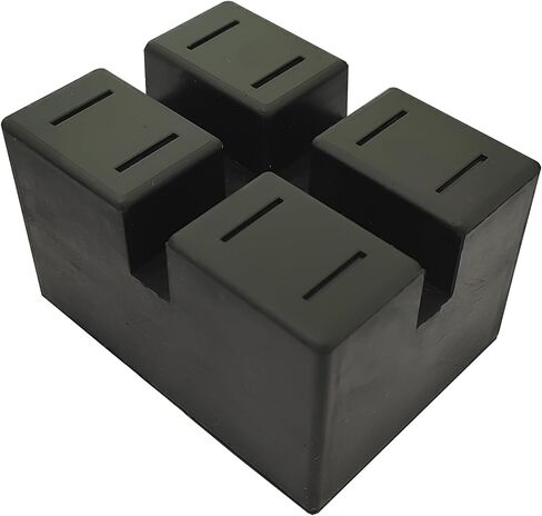 4 Pack Pinch Weld Jack Pads, Solid Rubber Auto Lift Block Spacer Pads, Heavy Duty Slotted Frame Rail Protectors for Car Lifts and Jacks, Universal Rubber Lift Blocks, 4" × 3" × 2.4",3000 lbs Capacity in Saudi Arabia
