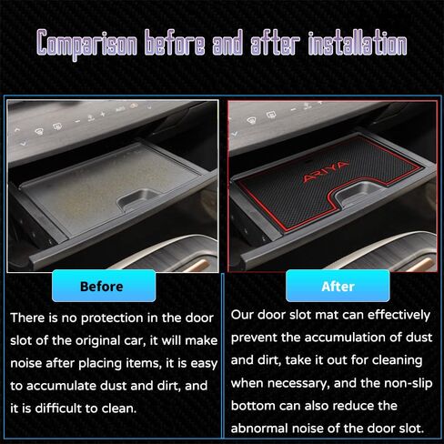 Custom Interior Accessories 18PCS for Nissan Ariya 2023 Center Console Cover Door Slot Pad Cushion Non-Slip Gate Slot Pad Cup Holder Liners Mat(Red) in Saudi Arabia