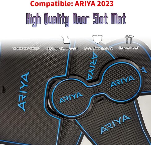Custom Interior Accessories 18PCS for Nissan Ariya 2023 Center Console Cover Door Slot Pad Cushion Non-Slip Gate Slot Pad Cup Holder Liners Mat(Red) in Saudi Arabia