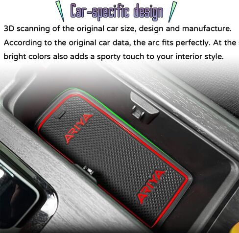Custom Interior Accessories 18PCS for Nissan Ariya 2023 Center Console Cover Door Slot Pad Cushion Non-Slip Gate Slot Pad Cup Holder Liners Mat(Red) in Saudi Arabia