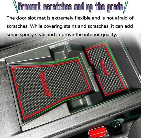 Custom Interior Accessories 18PCS for Nissan Ariya 2023 Center Console Cover Door Slot Pad Cushion Non-Slip Gate Slot Pad Cup Holder Liners Mat(Red) in Saudi Arabia