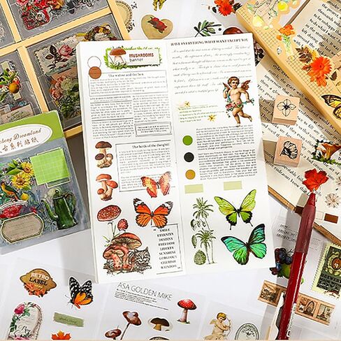 510PCS Plants Floral Scrapbook Stickers Kit Vintage Flowers Stickers Set for Scrapbooking Supplies in Saudi Arabia