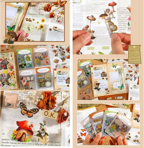510PCS Plants Floral Scrapbook Stickers Kit Vintage Flowers Stickers Set for Scrapbooking Supplies in Saudi Arabia