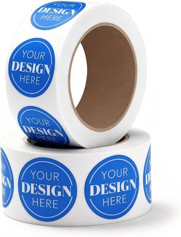 Custom Stickers Business Logo – Personalized Labels, [1-10000] Custom Sticker Roll, Customizable Circle Stickers with Your Logo, Text or Image – Personalized Sticker Labels for Small Business Branding in Saudi Arabia