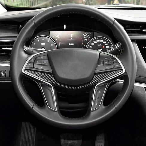 ملصق علوي للوحة لوحة قيادة السيارة للسائق الرئيسي متوافق مع كاديلاك XT5 2016-2025 XT6 2020-2025 من ألياف الكربون وإكسسوارات السيارات باللون الأسود in Kuwait