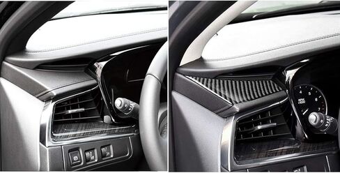 ملصق علوي للوحة لوحة قيادة السيارة للسائق الرئيسي متوافق مع كاديلاك XT5 2016-2025 XT6 2020-2025 من ألياف الكربون وإكسسوارات السيارات باللون الأسود in Kuwait