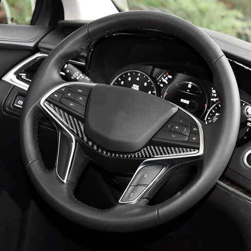 ملصق علوي للوحة لوحة قيادة السيارة للسائق الرئيسي متوافق مع كاديلاك XT5 2016-2025 XT6 2020-2025 من ألياف الكربون وإكسسوارات السيارات باللون الأسود in Kuwait