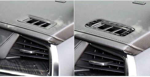 Car Dashboard Panel Main Driver Air Vent Upper Sticker Compatible with Cadillac XT5 2016-2025 XT6 2020-2025 Carbon Fiber Auto Accessories Black in Saudi Arabia