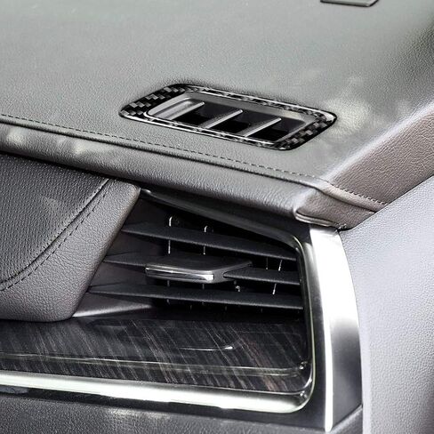 Car Dashboard Panel Main Driver Air Vent Upper Sticker Compatible with Cadillac XT5 2016-2025 XT6 2020-2025 Carbon Fiber Auto Accessories Black in Saudi Arabia