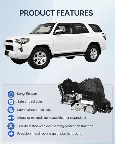 زوج محرك قفل الباب الأمامي متوافق مع Toyota Tundra Camry 4Runner RAV4 Lexus Scion، السائق الأيسر والجانب الأيمن للراكب يستبدل 931-401 931-403 69040-06180 69030-06200 in Kuwait