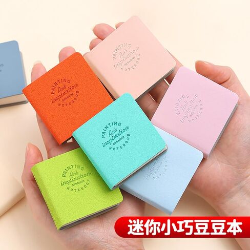 3Pcs/set Mini Bean Notebook PU Leather Cover Pocket Blank Drawing Notebook Student Gift (Retro color) in Saudi Arabia