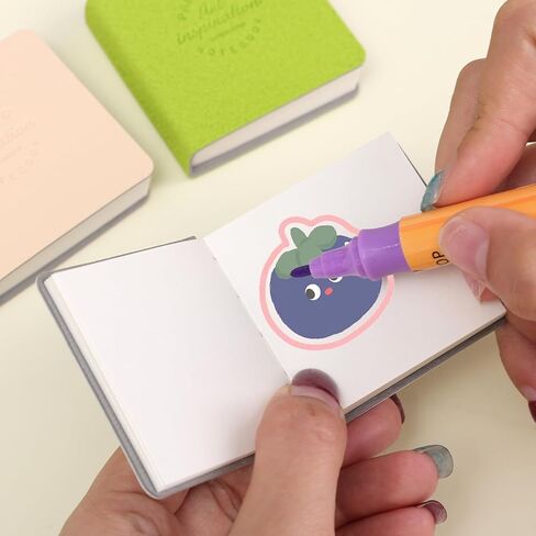 3Pcs/set Mini Bean Notebook PU Leather Cover Pocket Blank Drawing Notebook Student Gift (Retro color) in Saudi Arabia