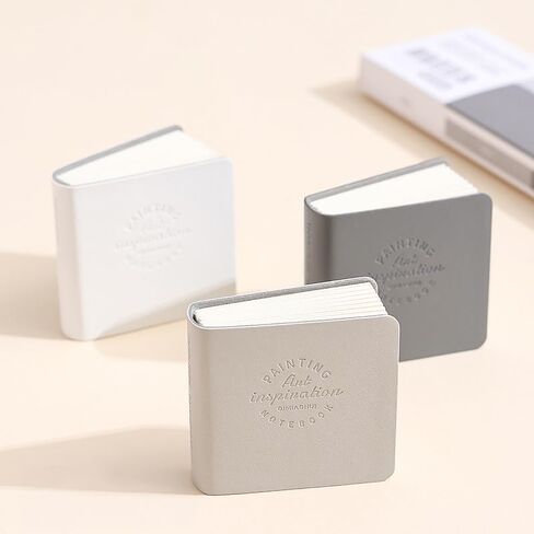 3Pcs/set Mini Bean Notebook PU Leather Cover Pocket Blank Drawing Notebook Student Gift (Retro color) in Saudi Arabia