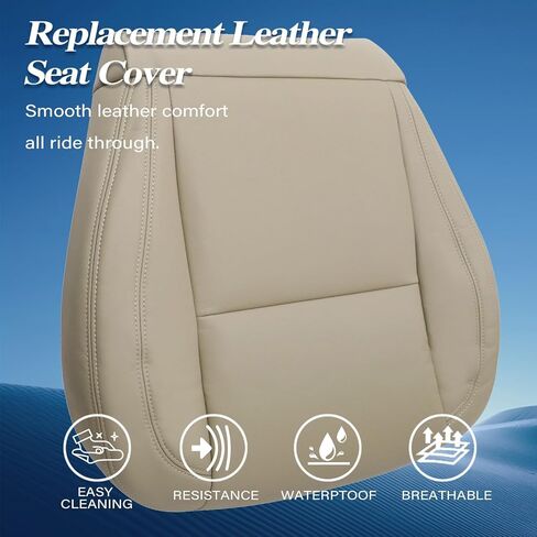 غطاء مقعد جلدي بديل سفلي للسائق والراكب من GXARTS باللون العاجي متوافق مع Lexus GS300 GS400 GS430 1998 1999 2000 2001 2002 2003 2004 2005 in Saudi Arabia