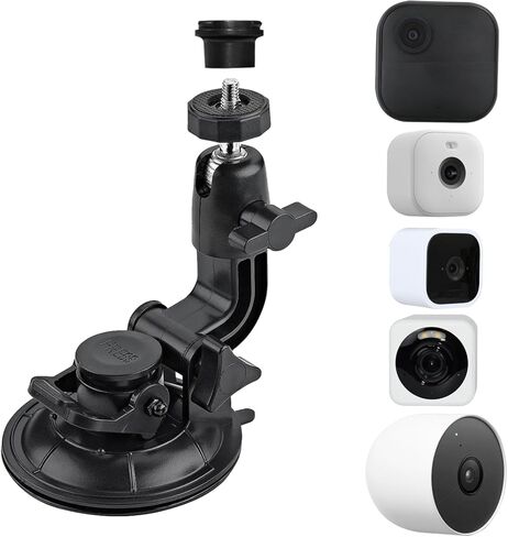حامل كأس شفط TEKCAM متوافق مع Blink Outdoor 4 Blink Outdoor 3rd Gen، Blink Mini 2، Blink Mini، حامل كأس شفط لكاميرا الأمان، حامل نافذة الكاميرا، بدون أدوات، عبوتان in Kuwait