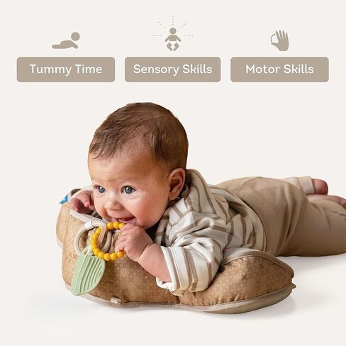 Taf Toys Tummy Time Support, 2-Stage Baby Toy for Newborns 0-6M, Crinkle Toy & U-Shape Design, Strengthens Neck/Back Muscles, Comfortable Baby Essentials & Must-Haves Montessori Toy for Infant Newborn in Kuwait
