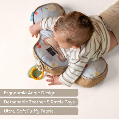 Taf Toys Tummy Time Support, 2-Stage Baby Toy for Newborns 0-6M, Crinkle Toy & U-Shape Design, Strengthens Neck/Back Muscles, Comfortable Baby Essentials & Must-Haves Montessori Toy for Infant Newborn in Kuwait
