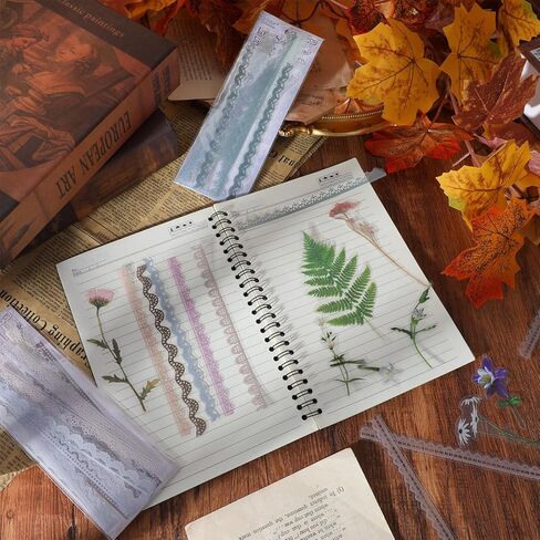 240 Pcs Lace Edged Vintage Scrapbook Paper, Transparent Lace PET Stickers Background Stationery Paper for DIY Junk Journal Card Collage Diary Planner Notebook Letter Photo Decoration in Saudi Arabia