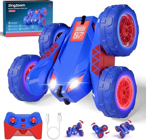 Remote Control Car, Rechargeable RC Cars & Remote Double-Sided Driving 360° Flips Rotating 2.4Ghz 4WD All Terrain Stunt Race Car Toy Christmas Birthday Gift for Kids Boys 3-12 in Saudi Arabia