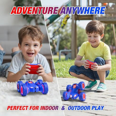Remote Control Car, Rechargeable RC Cars & Remote Double-Sided Driving 360° Flips Rotating 2.4Ghz 4WD All Terrain Stunt Race Car Toy Christmas Birthday Gift for Kids Boys 3-12 in Saudi Arabia