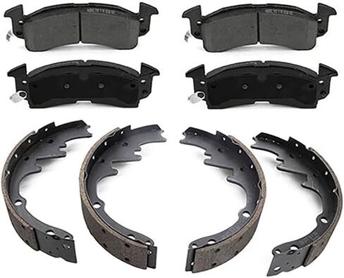 2PC Front Rear Ceramic Brake Pads Drum Shoe Kit for Chevrolet C10 5.0L 1977 1978 1979 1980 1981 1982 1983 1984 1985 1986, for C10 4.1L 1976 1977 1978 1979 1980 1981 1982 1983 1984 in Saudi Arabia