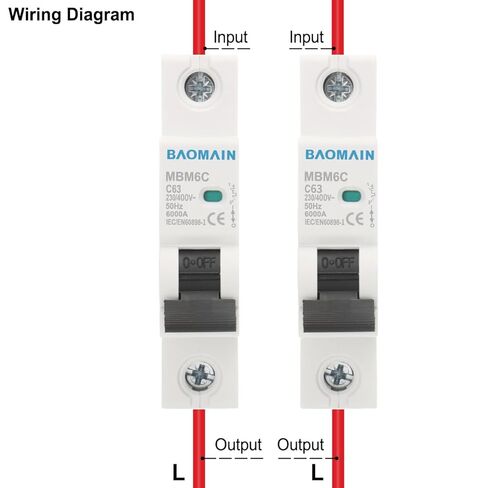 Baomain DZ47-63 1 Pole MCB قاطع دائرة مصغر AC 230V 400V C6/C10/C16/C20/C25/C32/C40/C50/C63 MCB (20 أمبير) in Saudi Arabia