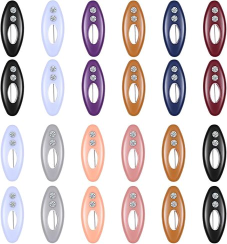 24 Pcs Muslim Colorful Hijab Safety Clips Hijab Pins for Women with Rhinestone Non-Slip Hollow Oval Scarf Brooches Headscarf Decoration for Girls Fastening Scarves Shawls Locking Cloth Nappy in Saudi Arabia