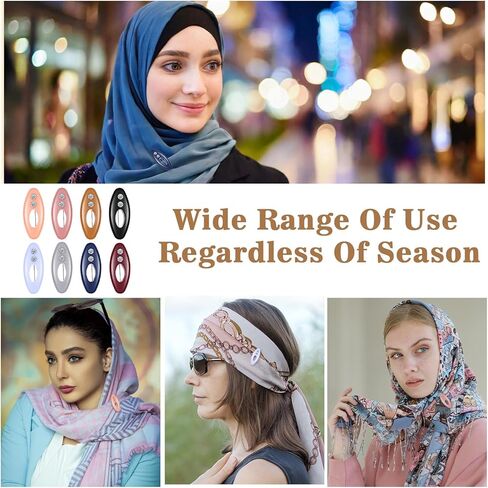 24 Pcs Muslim Colorful Hijab Safety Clips Hijab Pins for Women with Rhinestone Non-Slip Hollow Oval Scarf Brooches Headscarf Decoration for Girls Fastening Scarves Shawls Locking Cloth Nappy in Saudi Arabia