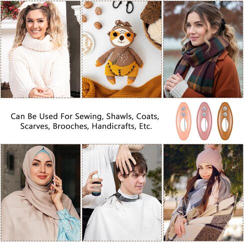 24 Pcs Muslim Colorful Hijab Safety Clips Hijab Pins for Women with Rhinestone Non-Slip Hollow Oval Scarf Brooches Headscarf Decoration for Girls Fastening Scarves Shawls Locking Cloth Nappy in Saudi Arabia