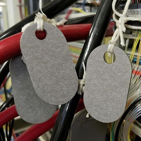 100 Pcs 145p Telecom Fiber Tags with 1 Roll 9 Ply Waxed Twine Lacing Cord Grey Industrial Grade Non-Conductive Label Fireproof Flame-Retardant Cable Electronics Label Writable Cord Wire Tag in Saudi Arabia