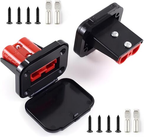 2 PCS 175A Anderson Plug, Quick Connect Wire Connectors with Mount and Cap, 4-1/0 AWG 12V to 36V Battery Quick Connect Cable Connector for Car Bike ATV Winches Forklift in Saudi Arabia