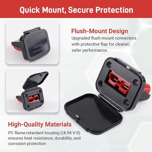 2 PCS 175A Anderson Plug, Quick Connect Wire Connectors with Mount and Cap, 4-1/0 AWG 12V to 36V Battery Quick Connect Cable Connector for Car Bike ATV Winches Forklift in Saudi Arabia