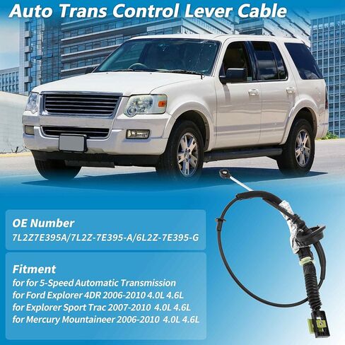 No.7L2Z7E395A Automatic Transmission Gear Shift Cable for Ford Explorer 4DR for Explorer Sport Trac 07-10 for Mercury Mountaineer 2006-2010 4.0L 4.6L 5 Speed Auto Trans A/T Cable in Saudi Arabia