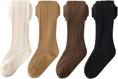 Bafeicao 3/4/5 Pack Toddler Baby Girls Tights Cable Knit Leggings Stockings Little Girl Cotton Pantyhose in Kuwait