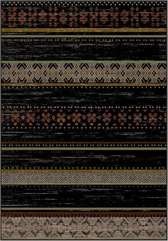 BESTSWEETIE 2x6 Hallway Runner Rugs Washable Rug Moroccan Farmhouse Neutral Geometric Low Pile Non-Slip Soft Rug for Entryway Bedroom Laundry Room Indoor Black/Brown in Kuwait